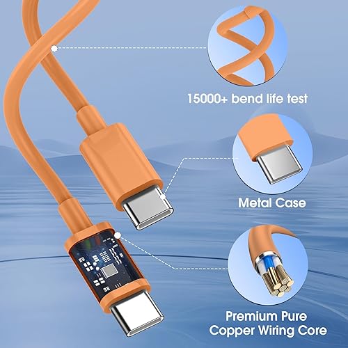 Miniatura 6 de Cargador para iPhone 17/16/15 Pro/Pro Max, cargador de pared USB-C de doble puerto con PD 40 W y carga rápida QC 20 W, cable USB-C de 6 pies para