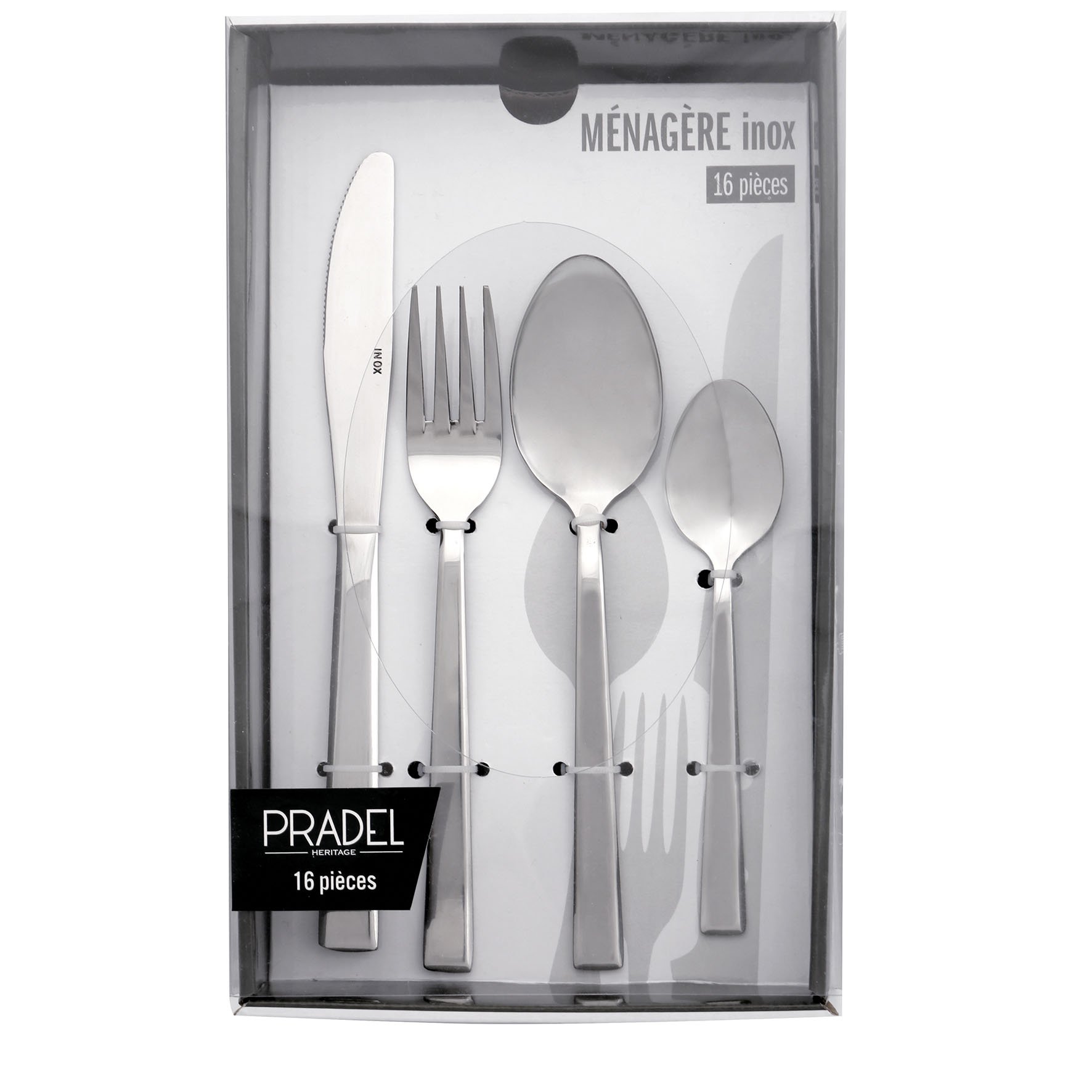 Ménagère inox 16 pièces Pradel Heritage Zag couleur argenté modèle 518209