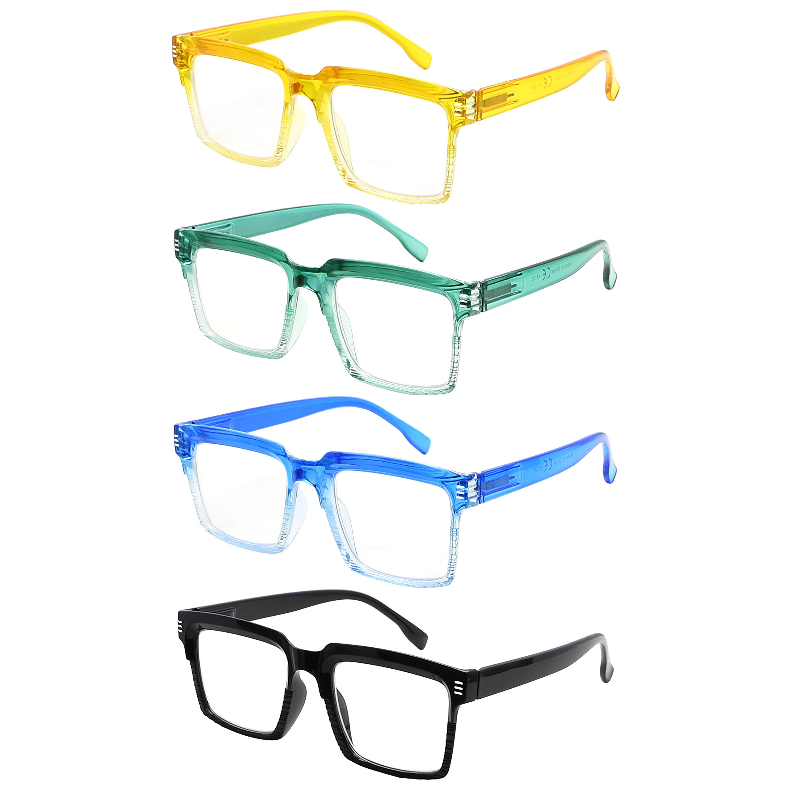 Eyekeeper 4-Pack Design Reading Glasses for Women - Fashionable Oversized Readers +3.50