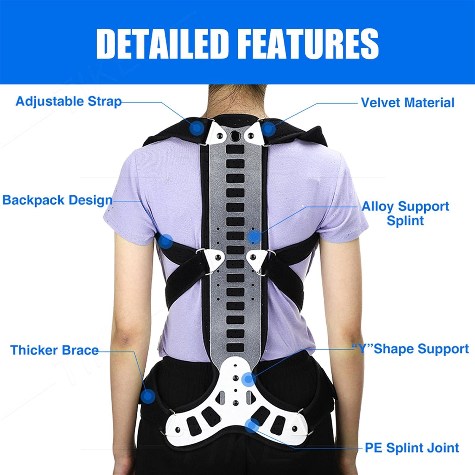 SkyFace Corrector Postura Espalda Para Mujer Entrenador Lumbares Recto ，S