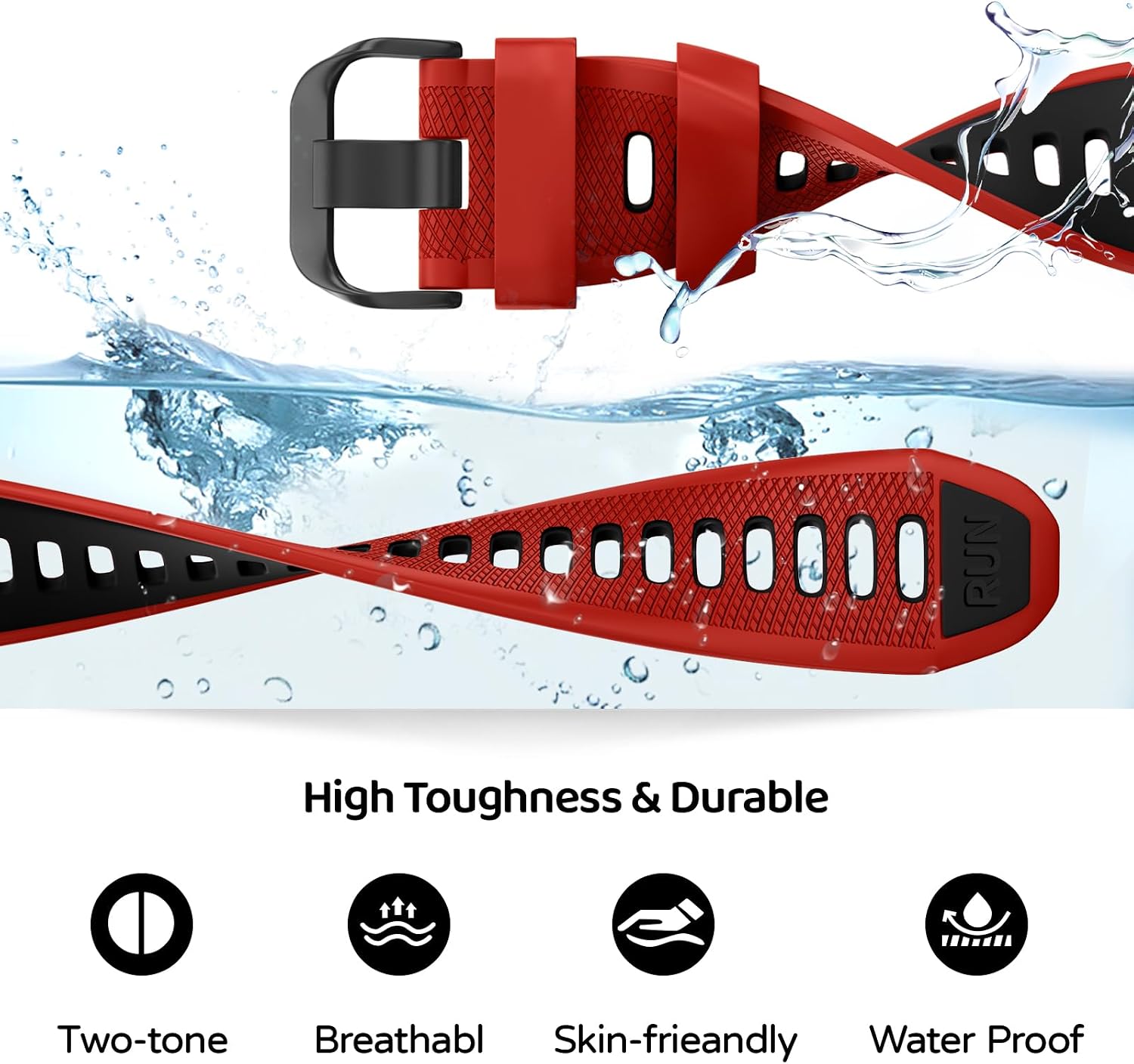 Watch Band for Garmin Forerunner 265/Forerunner 255/Vivoactive 4/Venu 3/Venu 2, 22mm Quick Release Silicone Replacement Band image 3