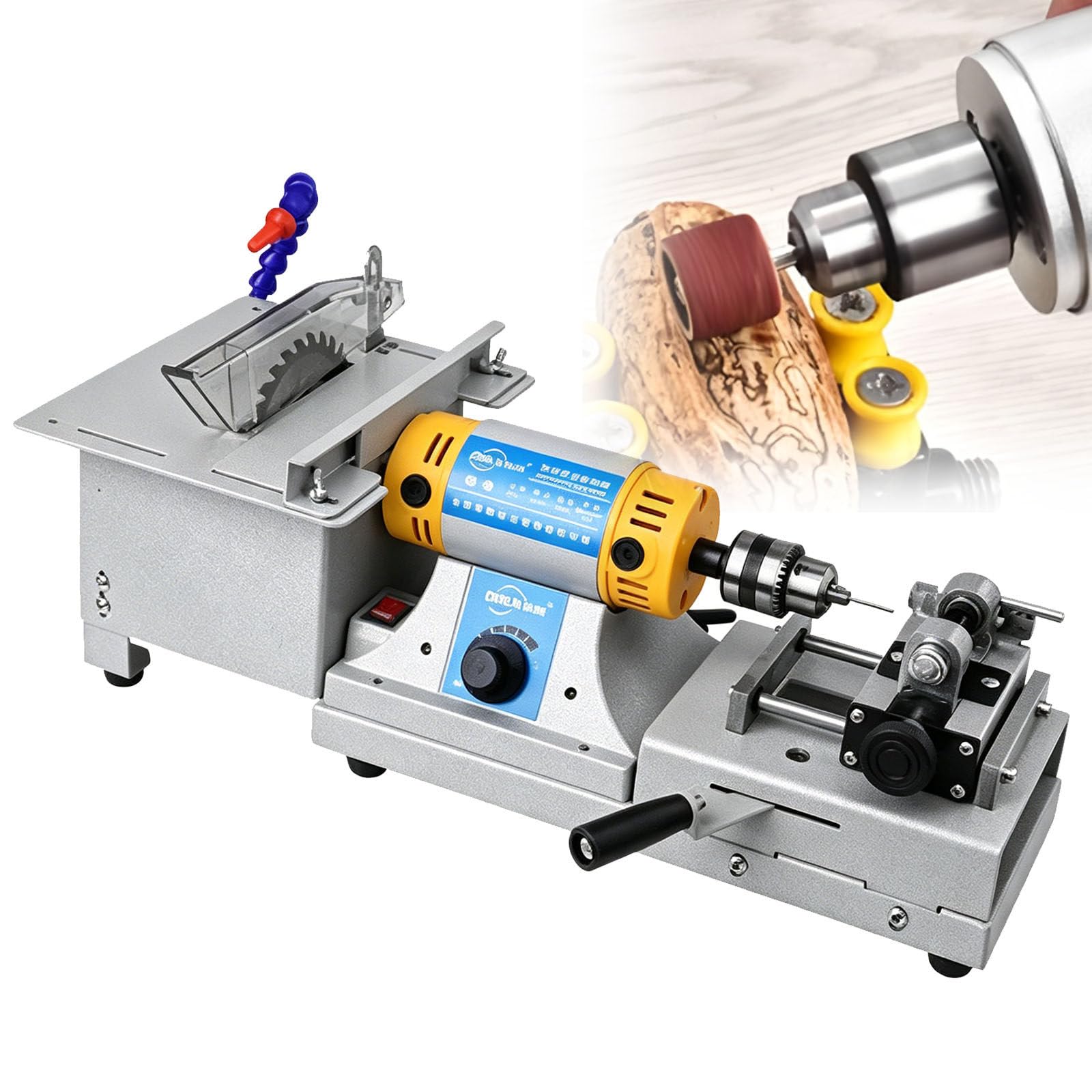 PtaTritious Jewelry Lapidary Saw Machine, Lapidary Rock Saw for Cutting Rocks, table rock cutting saw gem polishing grinding machine,800-10000r/Min, For Cutting, Grinding, Diy Making