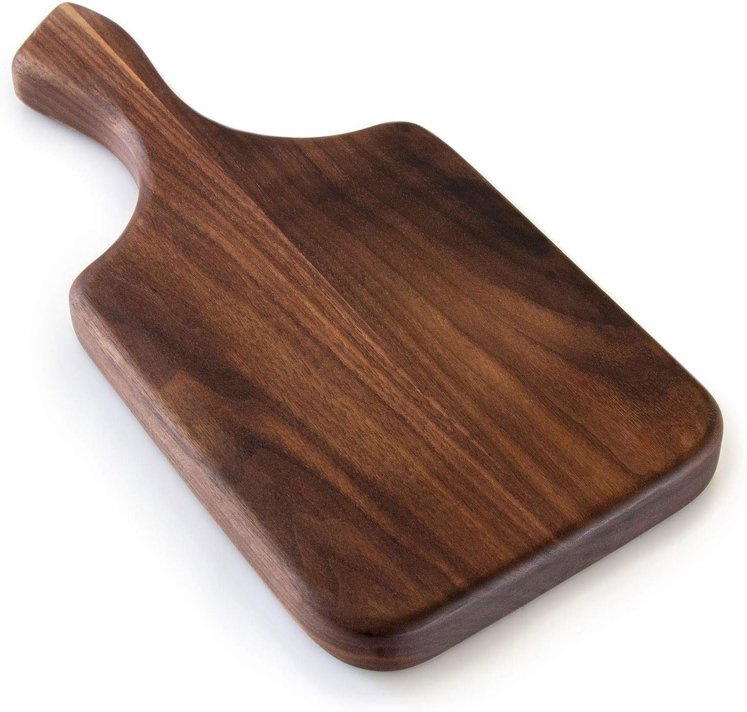 Brazos Small Organic Wood Cutting Board Used for Serving, Chopping Fruit, Vegetables or Meat and as a Charcuterie Platter, Dark Walnut 11 x 6