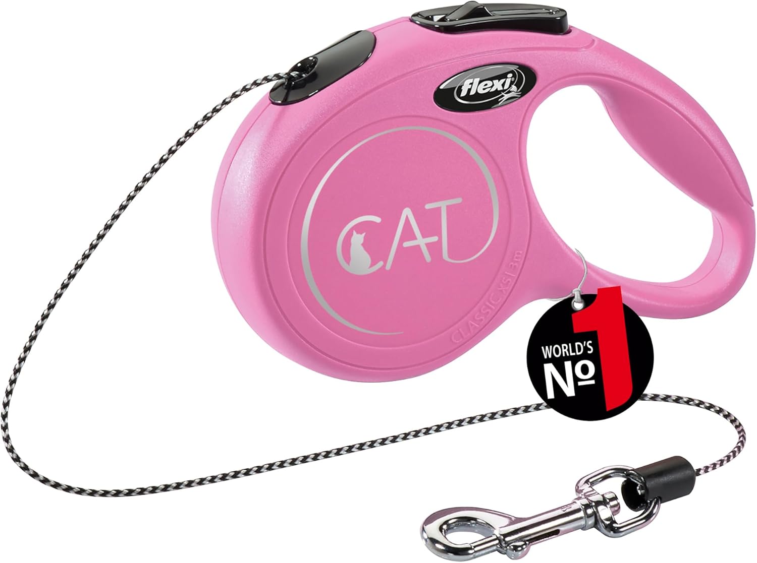 Automatic Leash Flexi New Classic Cat XS 3 M Pink Line