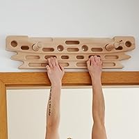 Vista 8 de FingerPeg 1.0 Hangboard – Tabla de entrenamiento de fingerboard para escalada con barras de dominadas – Elegante tabla de escalada de madera