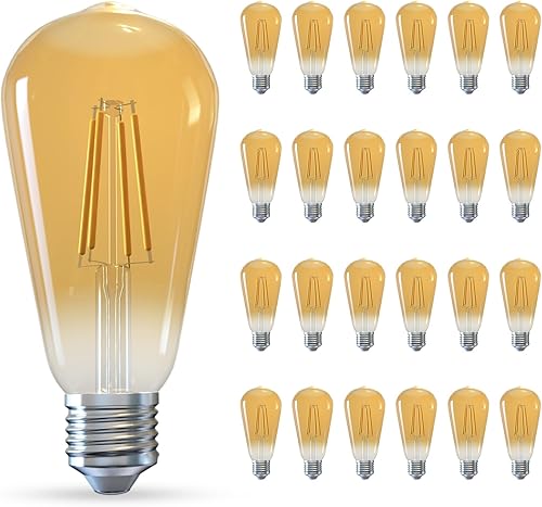 Miniatura 25 de Jensense Edison - Bombillas LED E26, equivalente a 60 vatios, bombillas regulables, 5000 K, luz diurna, blanco frío, vintage, 7 W, bombillas Edison