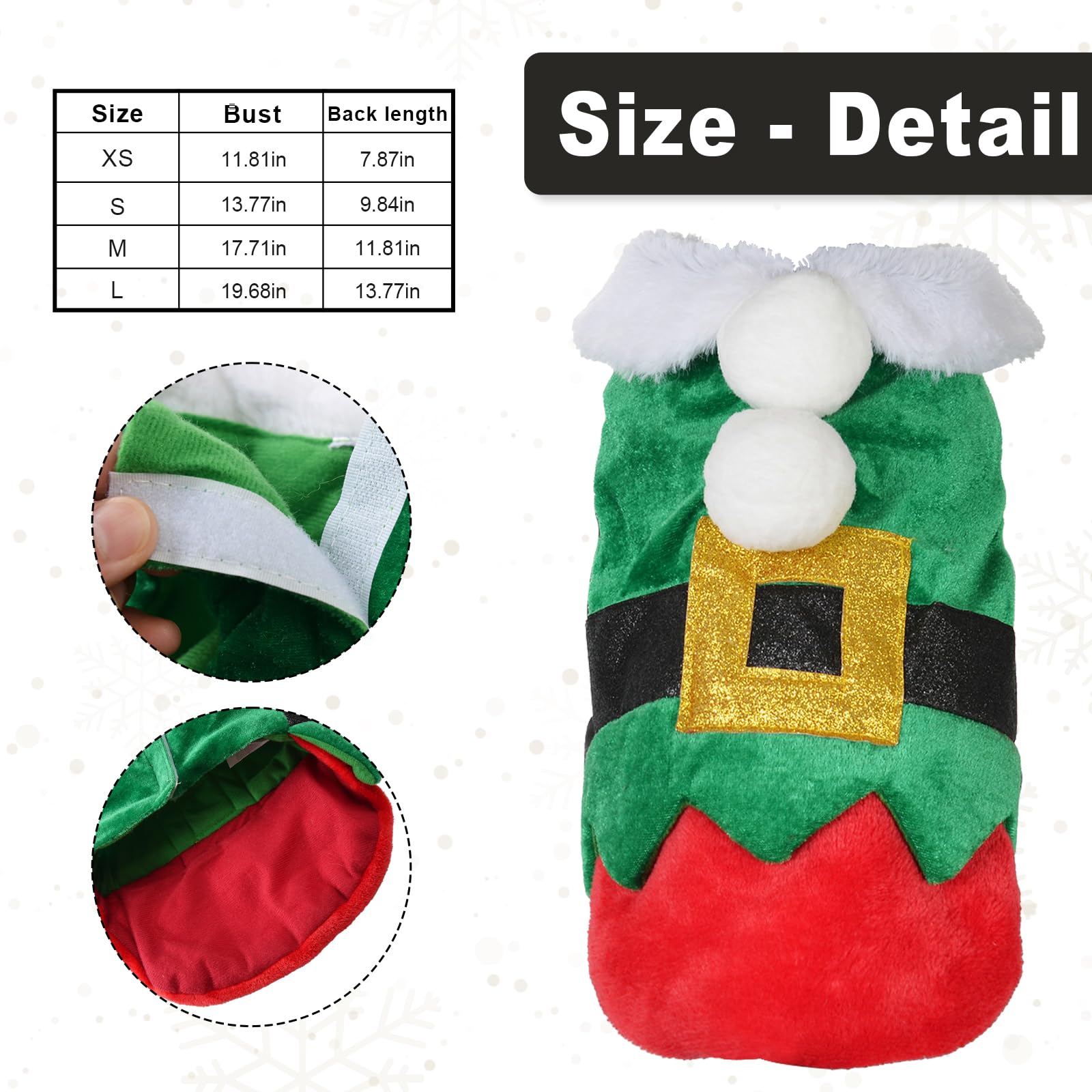 Christmas Pet Costume Christmas Elf Dog Costume Clothes Funny Cosplay Puppy Cat Xmas Costume Outfit Winter Hoodie Coat Clothes Apparel for Dogs Pet Christmas Party Supplies (M)