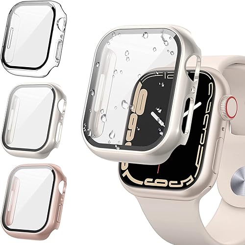 Tensea - Funda protectora para Apple Watch Serie SE 6, 5, 4, 1.575 pulgadas, cubierta protectora para iWatch, película de vidrio templado,