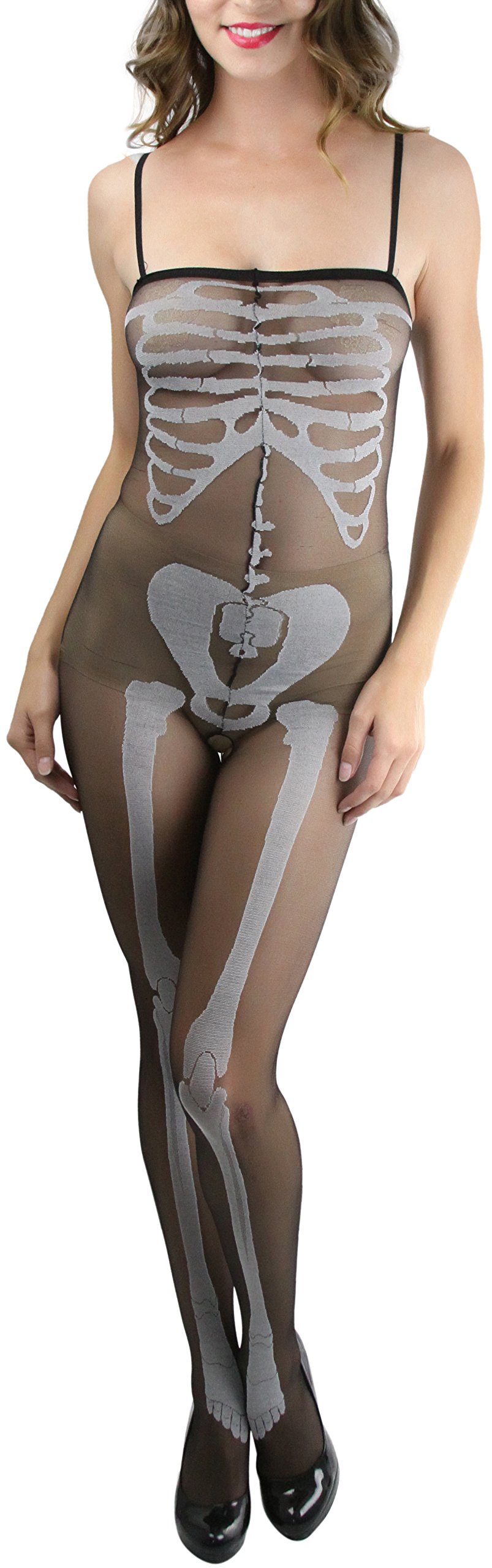ToBeInStyle Women’s Scary Skeleton Leg Bones Halloween Hosiery Tights &amp; Thigh High Stockings