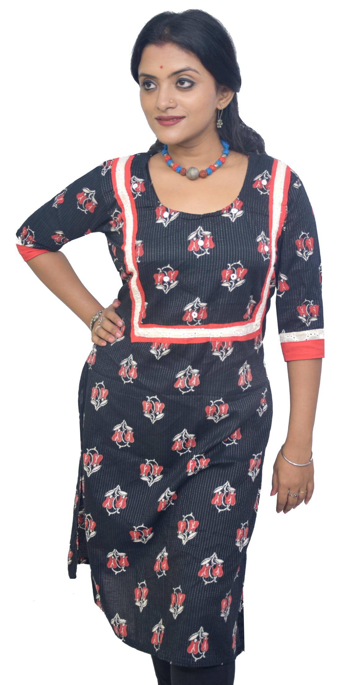 Kheyali Boutique Pure Cotton Hand Batik Hacoba A-line Kurta for Women