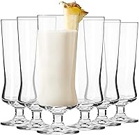 Krosno Avant-garde Highball Glasses Set of 6, 10.1oz Lead-Free Crystal - Cocktail, Pina Colada, Beer Glasses, Dishwasher Safe