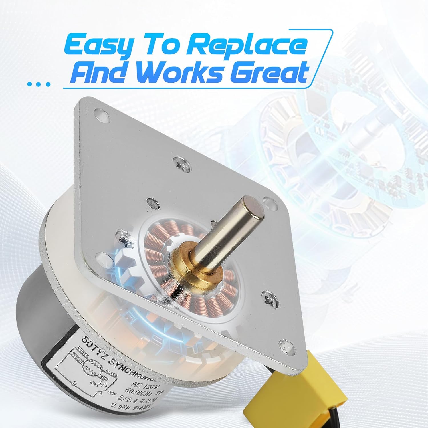 Auger Feed Motor for Quadrafire Classic Bay 1200, Castile, Mt Vernon, Santa Fe Pellet Stove, Auger Motor for Heatilator CAB50, PS35, PS50 Pellet Stove, Replacement 812-4421