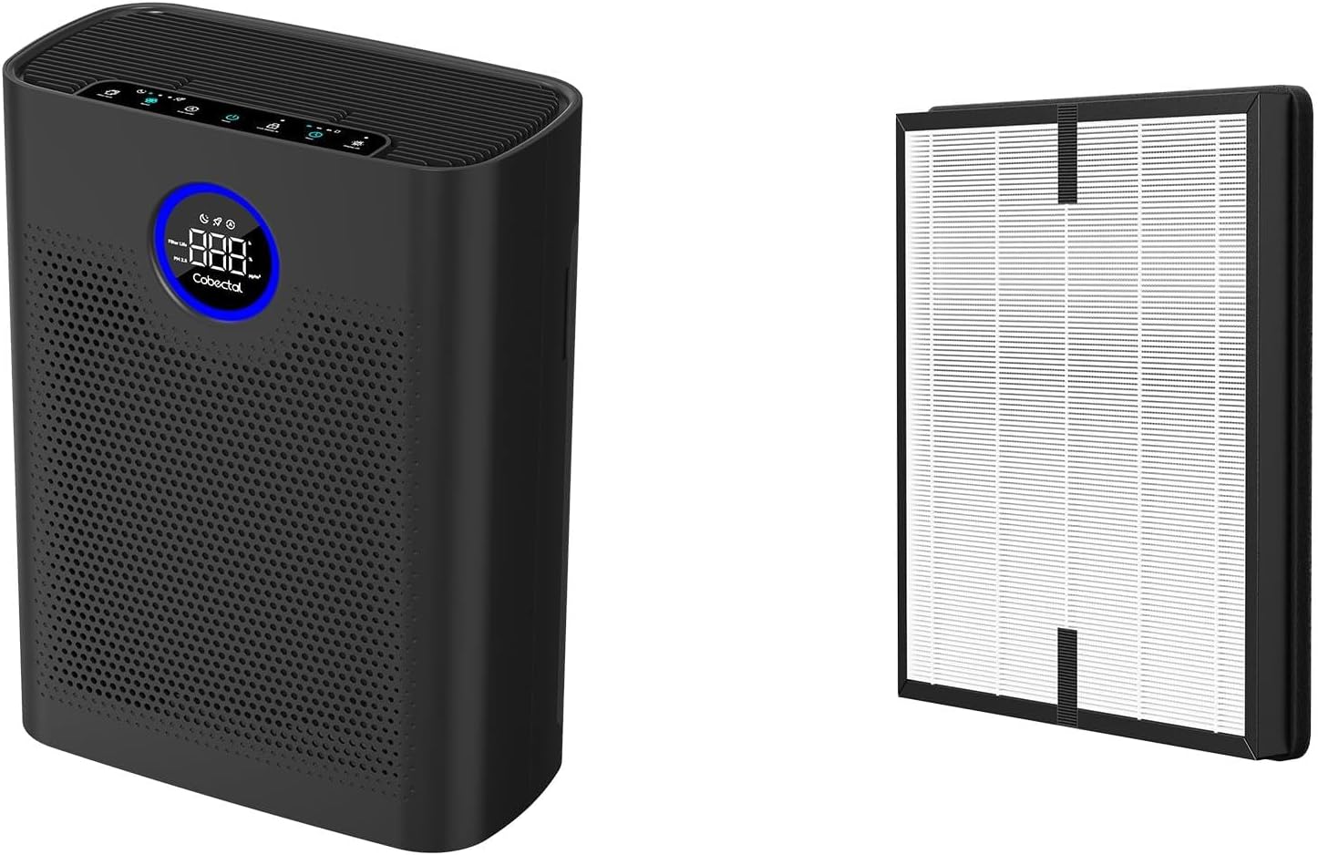 ZQA-8000A 1 Pack Black Air Purifier & 1 Pack Replacement Filter