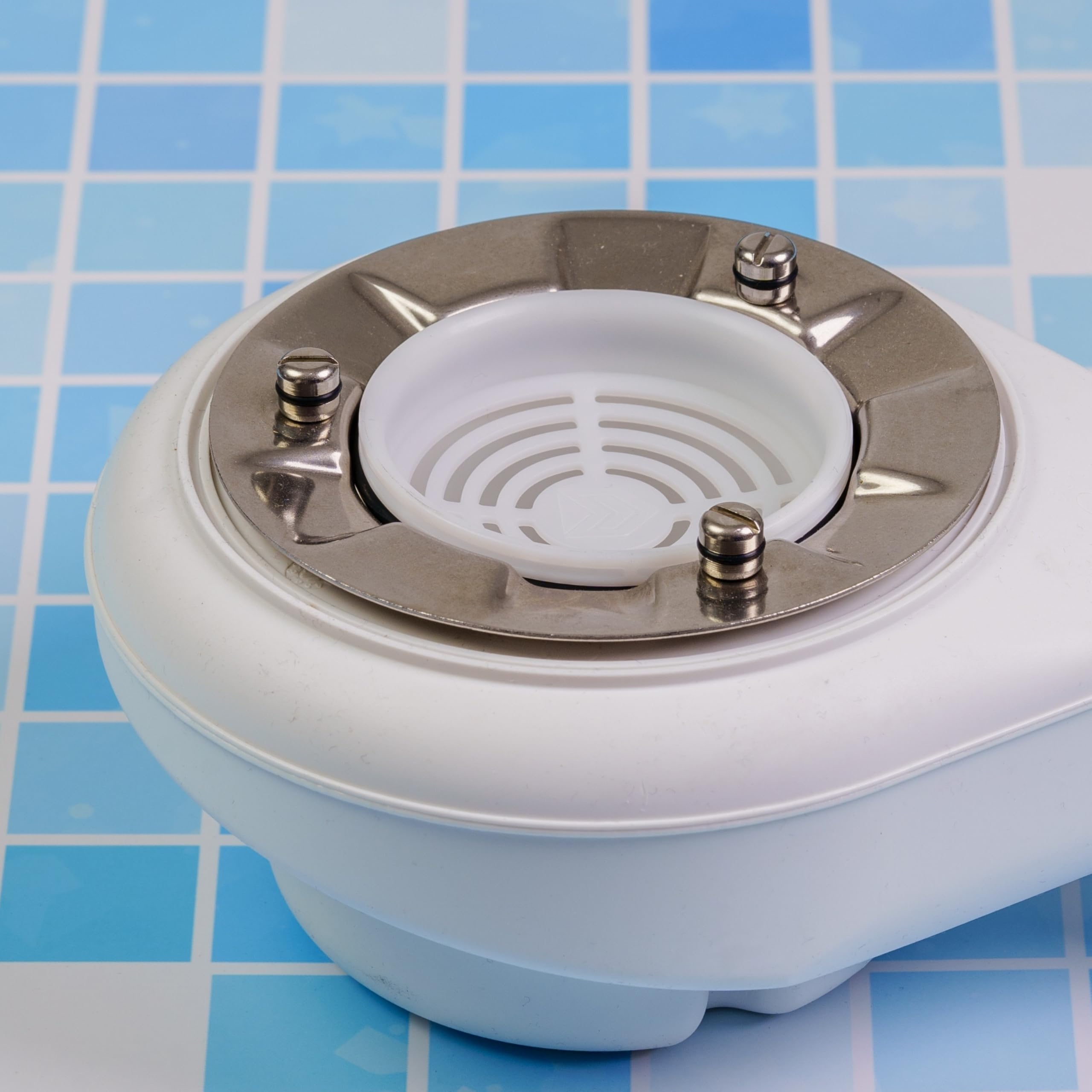 Capot et tube plongeur pour écoulement de douche, Ø 115 mm, compatible avec la garniture d'écoulement Viega Tempoplex à partir de l'année de construction 2006, couvercle ABS chromé
