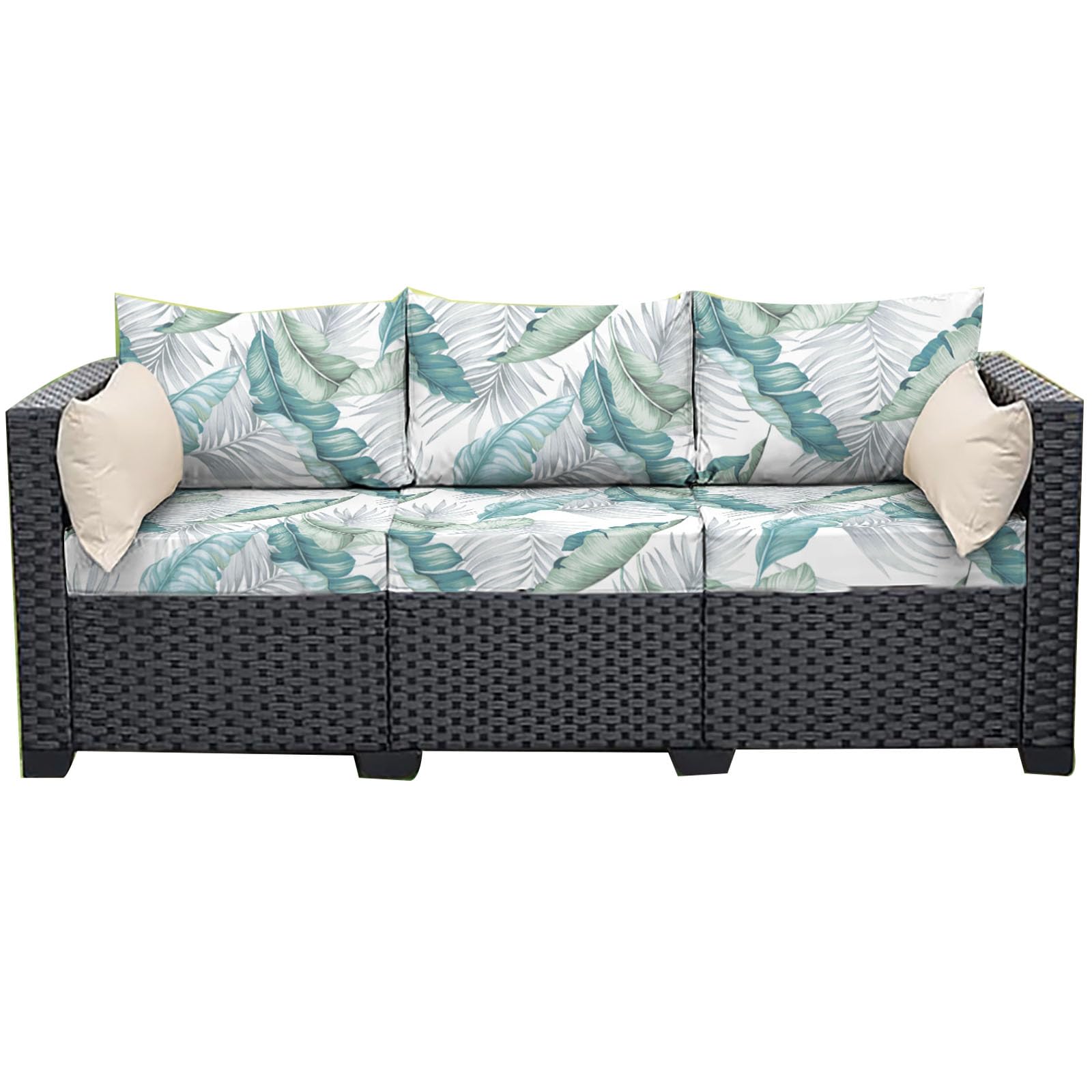 Patio Cushion Covers Stretch Outdoor Couch Cover Replacement Cushions for Outdoor Furniture Patio Furniture Covers for Pets Sofa Cover Washable 4 6 8Pcs (Cover Only)