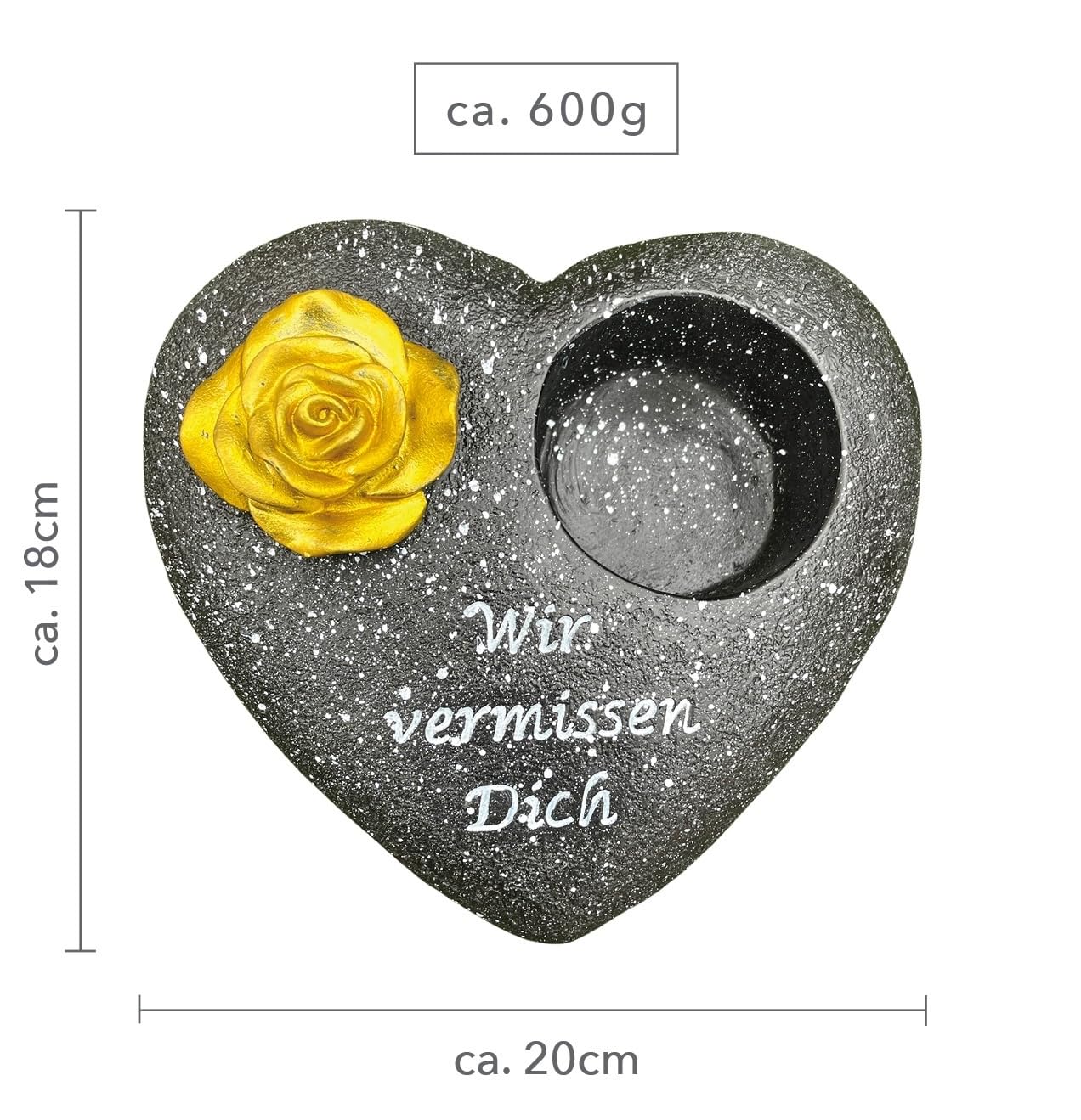 Décoration funéraire, Herz groß, schwarz