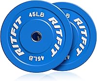 Vista 9 de RitFit Color Coded Bumper Plate, Olympic Bumper Plate for Barbell, 2-Inch Bumper Weight Plates With Steel Insert, rubber weight plates for Strength