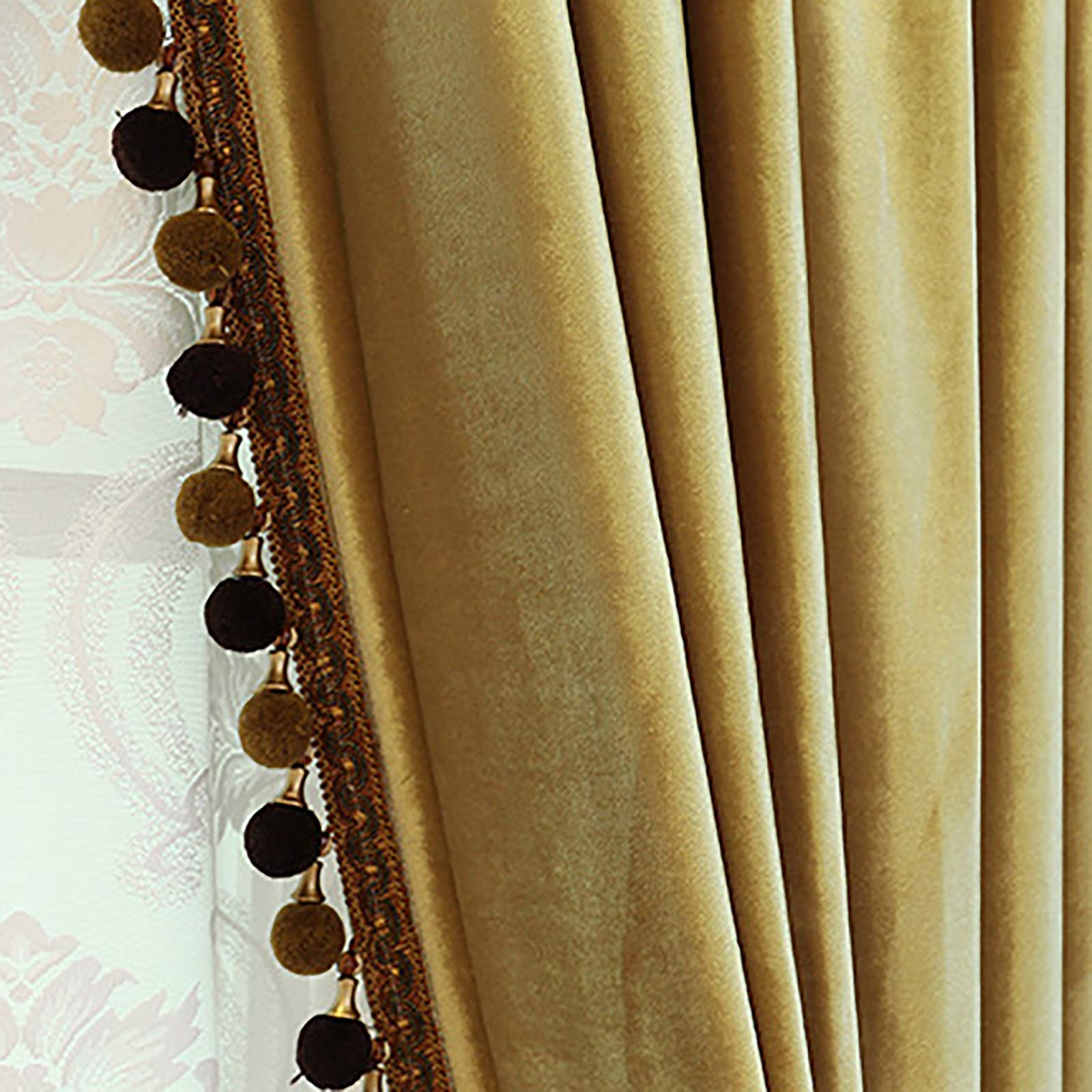 PETTI Artigiani Italiani - Tende Velluto a Pannelli per Interno con Anelli 2 Pezzi 140x280cm, Tenda Velluto Camera da Letto e Soggiorno Oscuranti Isolanti e Moderne, Oro, 100% Made in Italy