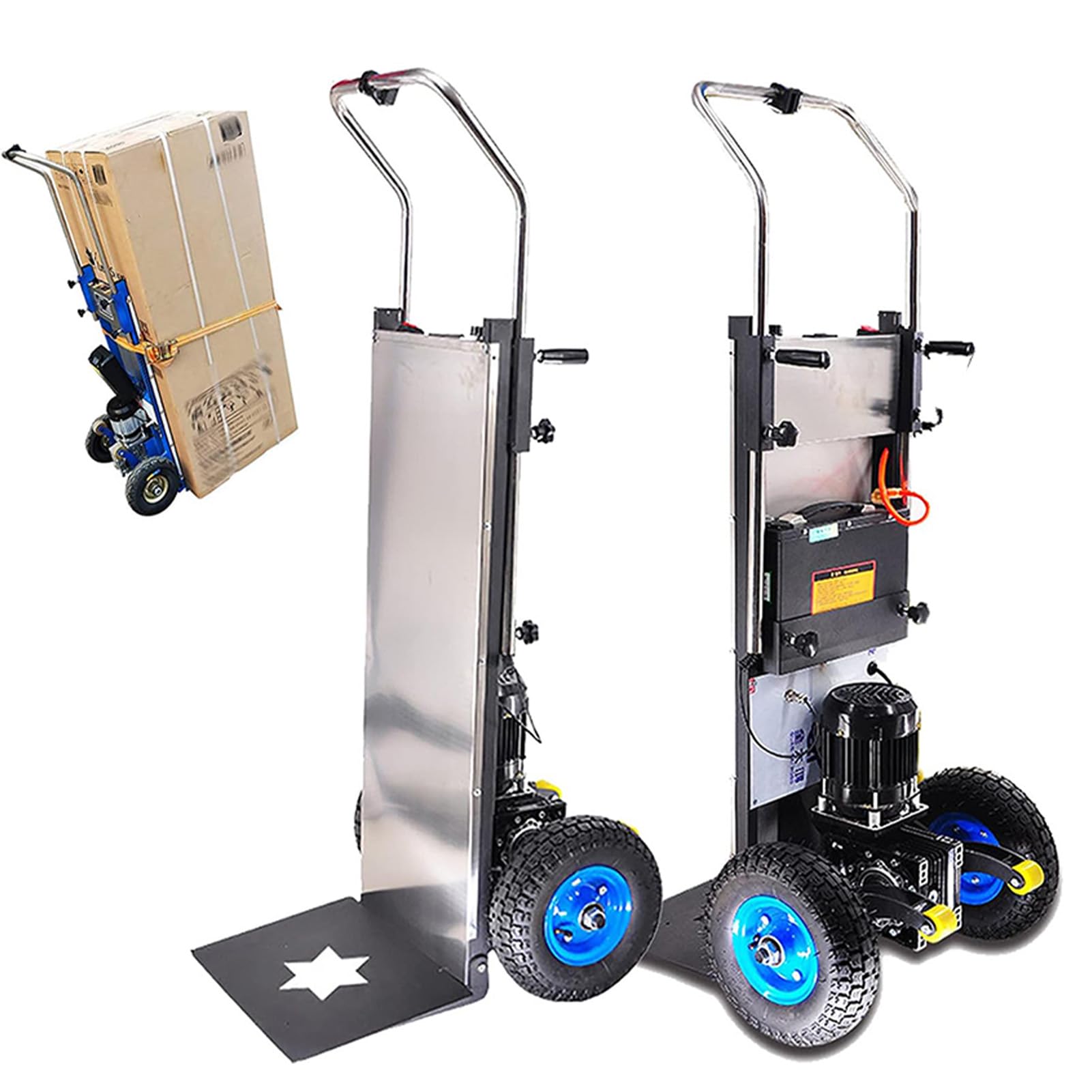 Elektrischer Treppensteiger, Mit 400 Kg, Transportwagen FüR Schwere Treppensteiger, Abnehmbarer Akku, Wartungsfreier/Bürstenloser Motor, Treppen Hinauf Und Hinunter,001