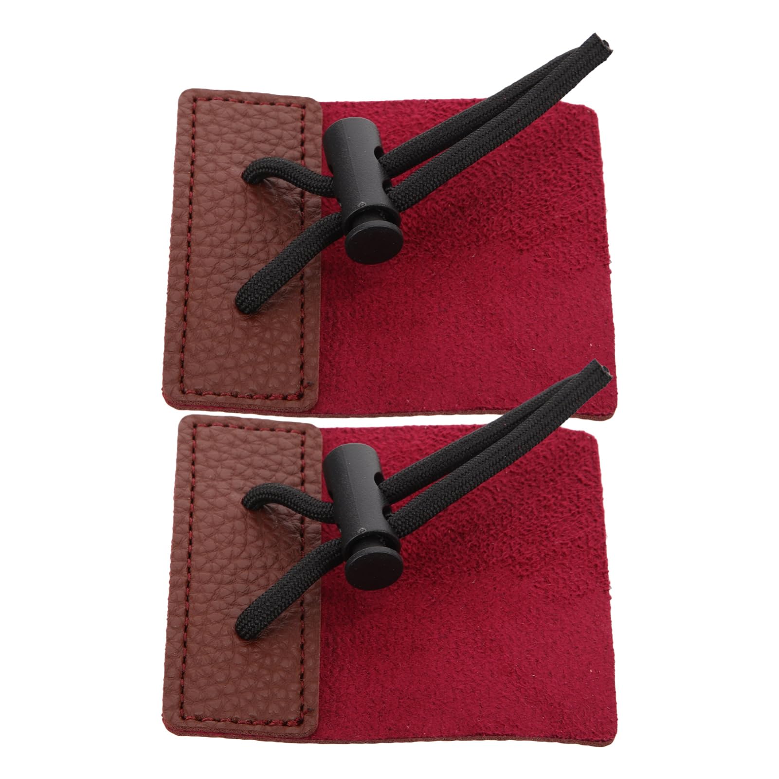 COOLHIYA Archery Finger Tab Finger Guard 2pcs Pu Leather Fingertabs Fingertip Protector for Practice Non-Slip Design
