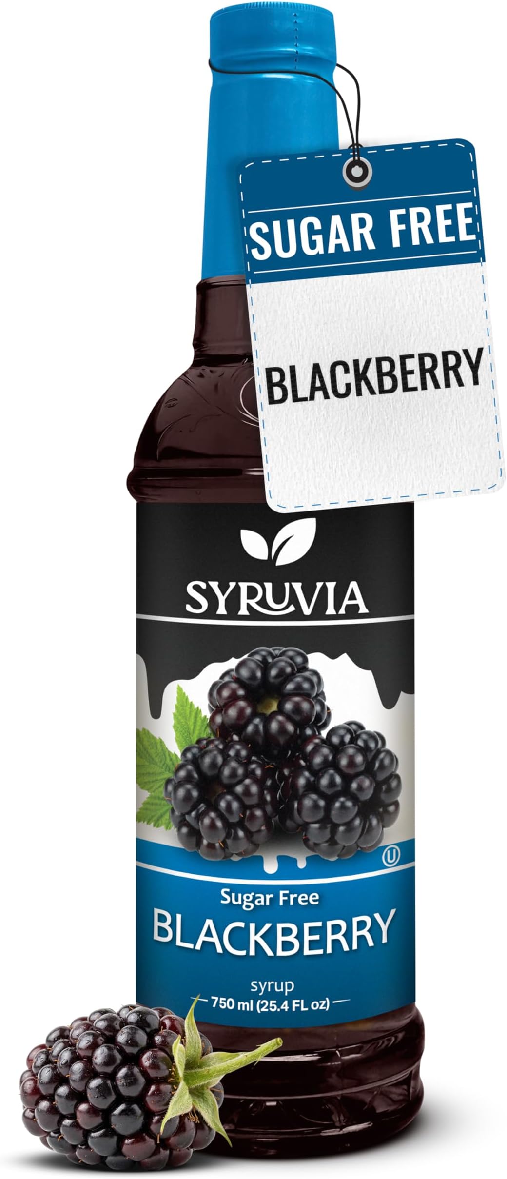 Syruvia Sugar-Free Blackberry Syrup, Flavored Syrup for Drinks, Cocktails, Lemonades, Iced Teas, and Desserts – 25.4 fl oz