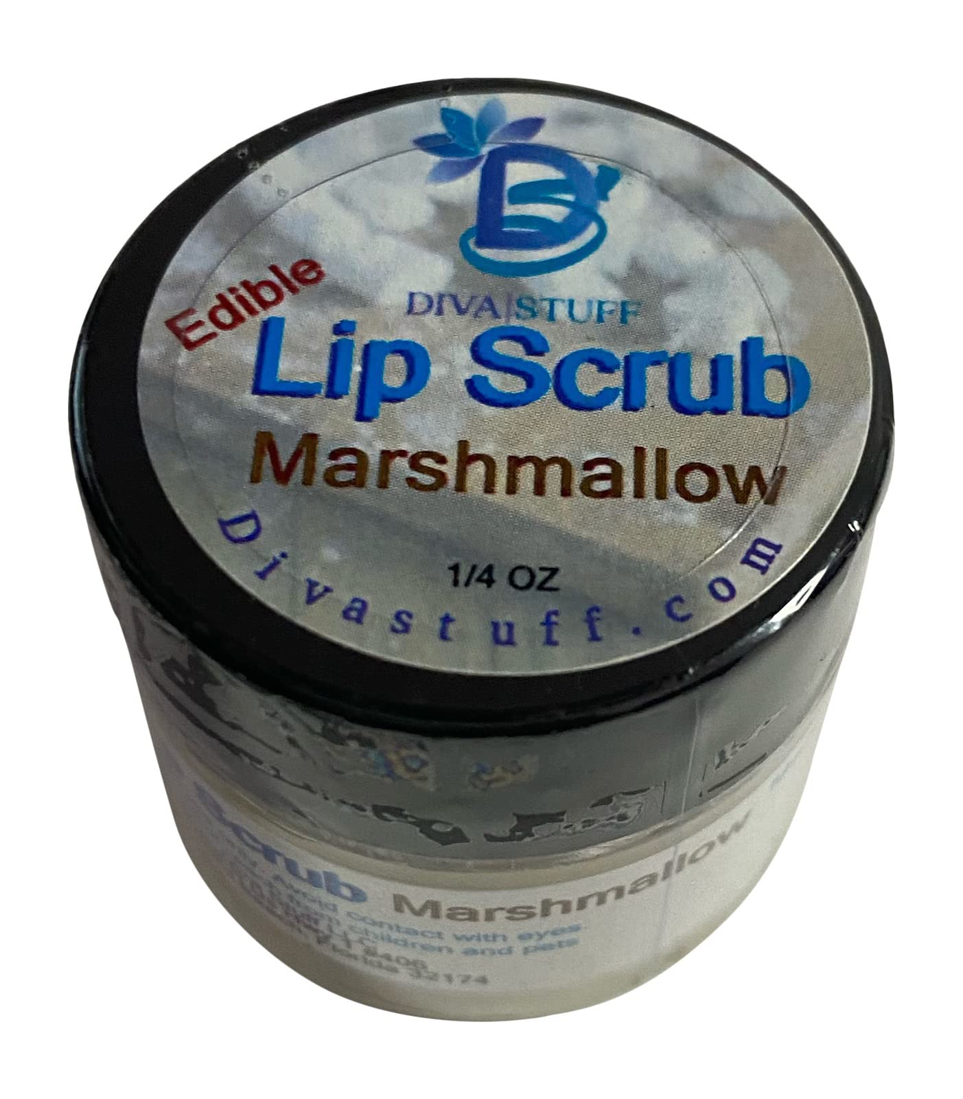 Diva Stuff Ultra Hydrating Lip Scrub for Soft Lips, Gentle Exfoliation, Moisturizer & Conditioner, Marshmallow– ¼ oz (Made in the USA)