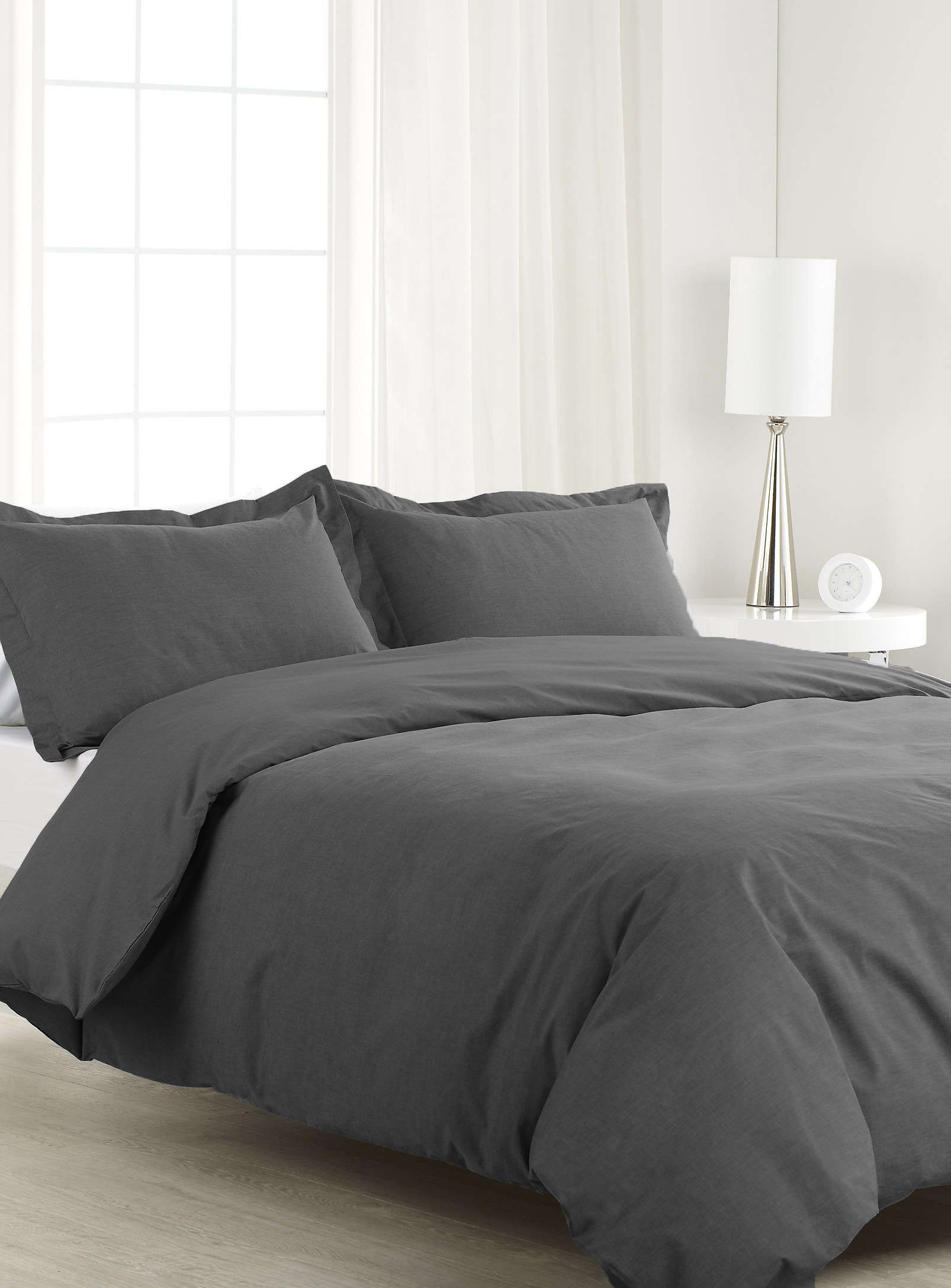 Funda nórdica de algodón egipcio gris para el descanso reconfortante de tu hogar