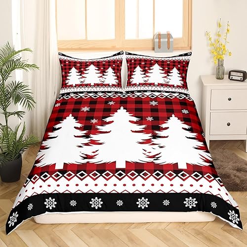 Vista 157 de Juego de funda de edredón rosa de Navidad para niñas, tamaño matrimonial, lindo juego de ropa de cama de dibujos animados de pingüino de Papá Noel