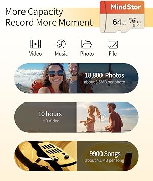 64GB Micro SDXC Memory Card, 90MB/s Read, U1, A1, with Adapter
