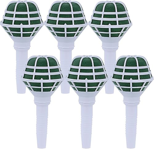 Supla 6 soportes de ramo de espuma con mango floral para flores frescas de novia, suministros de boda, decoración