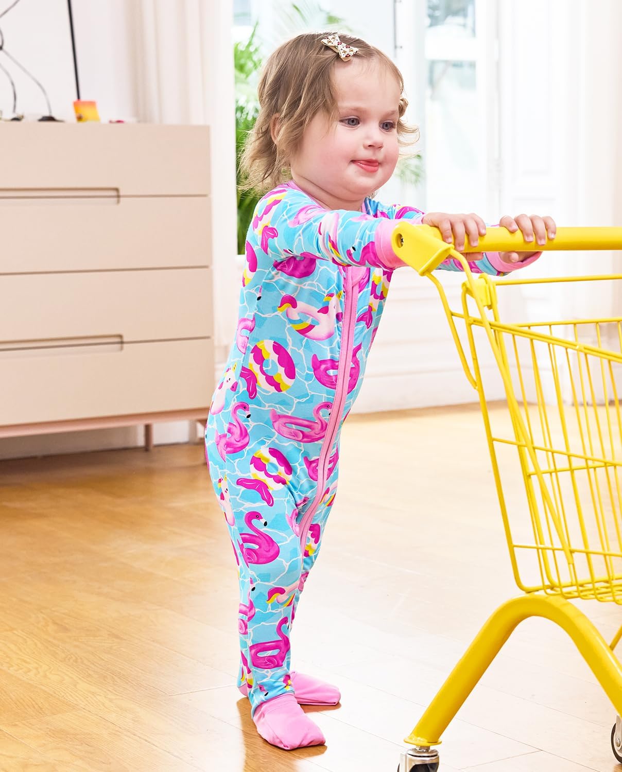 Viscose Derived from Bamboo Baby Footie Pajamas Convertible Newborn Sleeper for Baby Girl Zipper Onesie 0-24M - Image 5