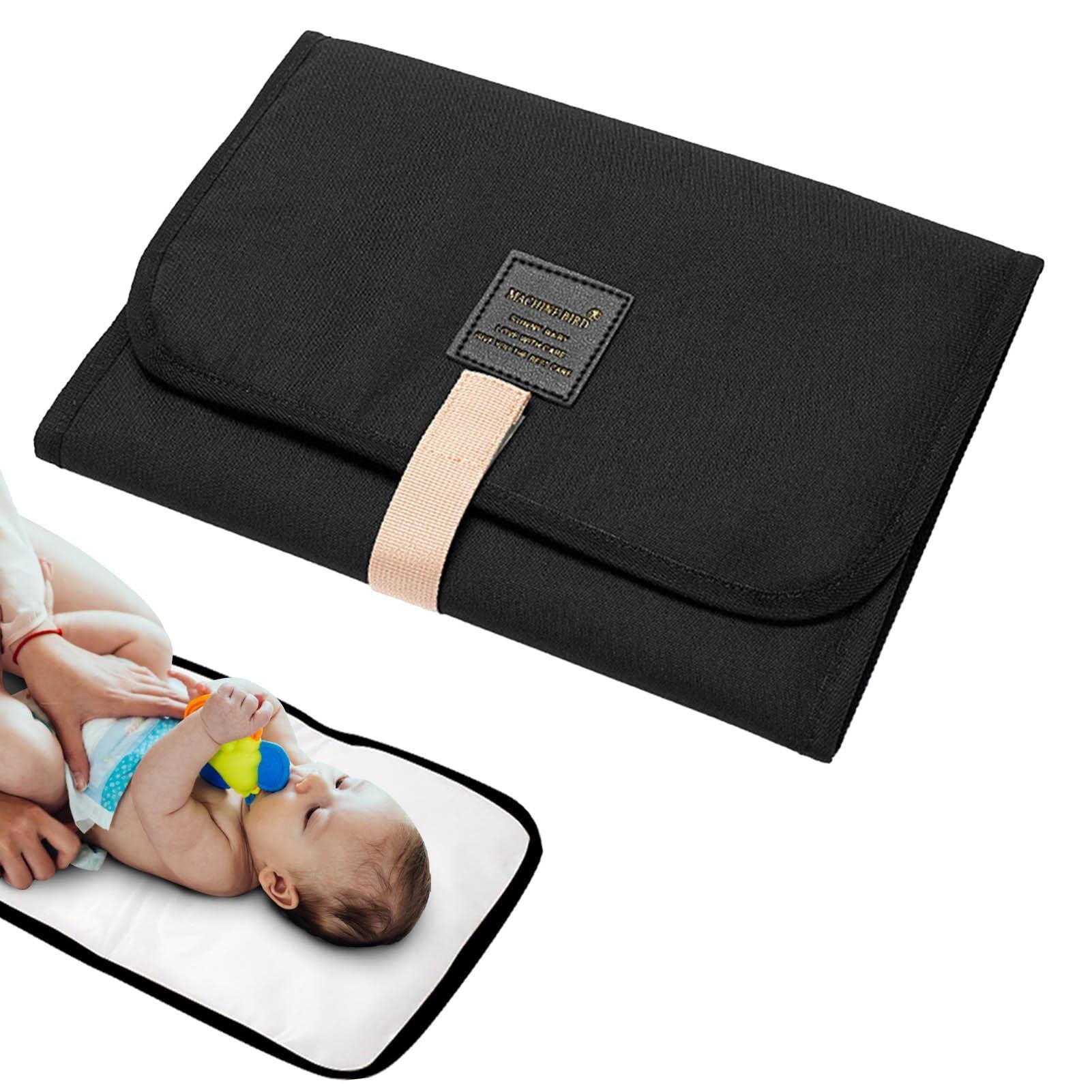 Foldable Travel Changing Mat Foldable Changing Pad, Portable Baby Mat,Waterproof Comfortable Portable Diaper Pad Changing Mat,Diaper Mat with Magic Stickers for Trips Travel Tours