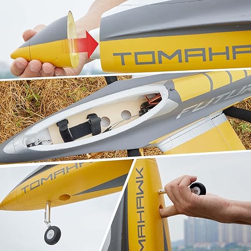 Miniatura 3 de FMS Rc Jets Futura 64MM EDF Sport Jet Yellow Rc Aviones para adultos para entrenadores EDF para principiantes Aviones de control remoto de 6 canales