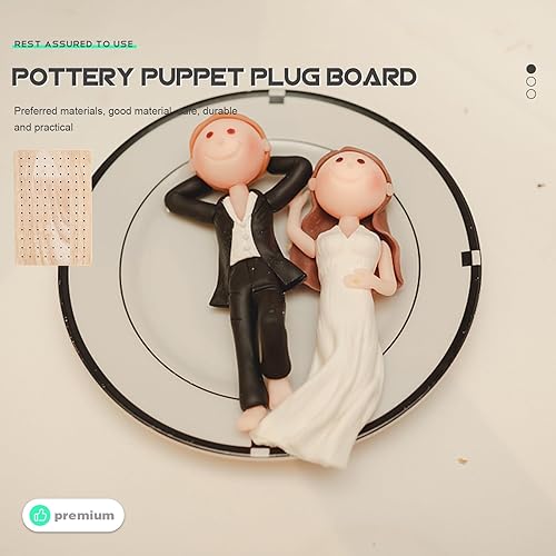 Miniatura 6 de 2 piezas de soporte de pintura, base de pasatiempos, soporte de piezas de madera y arcilla, estante de exhibición de cerámica para esculpir