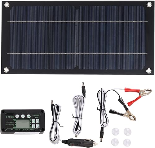 Miniatura 7 de Cargador de panel solar de 600 W, kit de panel solar portátil de 12-24 V 100 A, kit de controlador solar monocristalino, cargador de panel solar