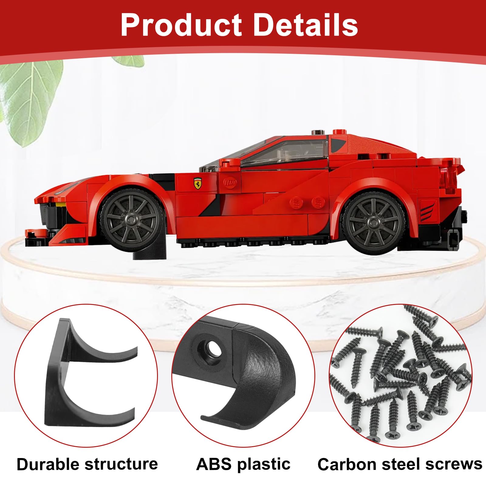 Car Model Wall Mount Bracket, 12 Pcs Vertical Model Car Stand Shelf with 24 Screw - Image 3
