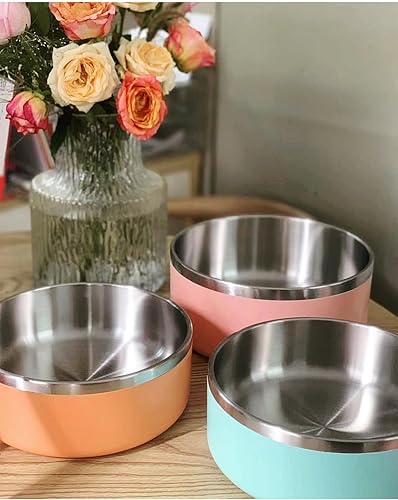 Miniatura 3 de Cuenco para perros para comida y agua, cuenco de alimentación de mascotas de acero inoxidable de 40 onzas, duradero, antideslizante, con aislamiento