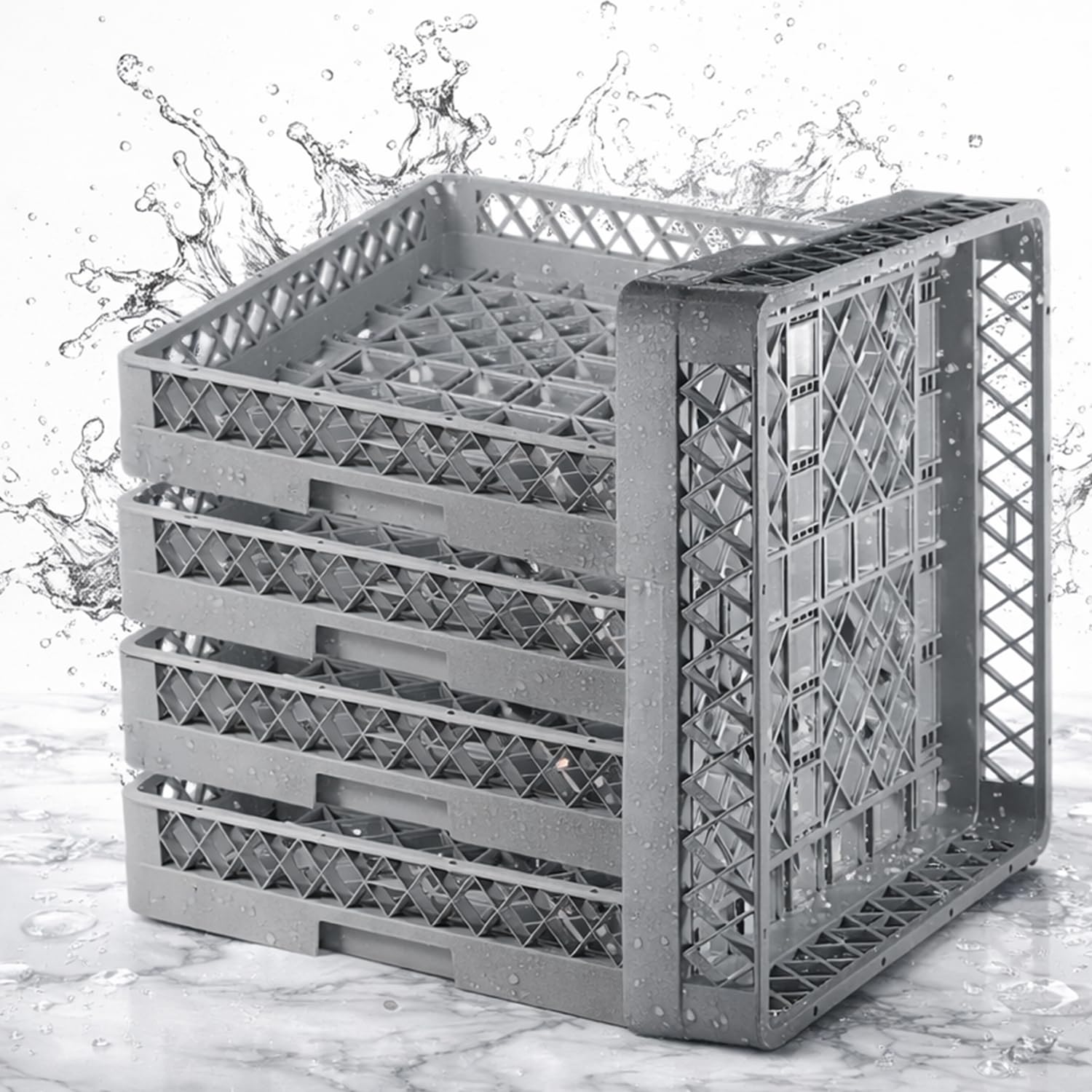 5 cestas para vasos, cubiertos, tazas, cesta gruesa sin división, 50 x 50 cm, para cubiertos o lavavajillas, para lavavajillas comerciales, para cubiertos y piezas pequeñas