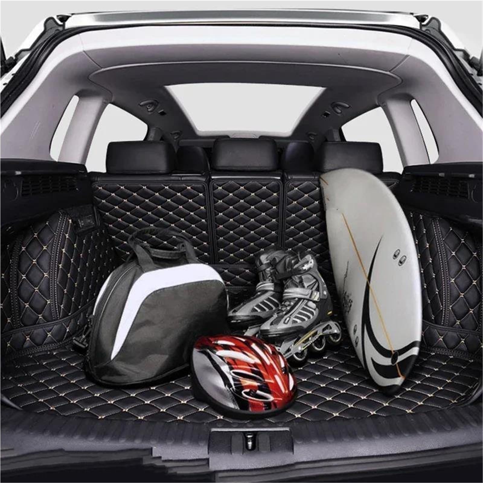 ZAPORA Design Antiscivolo Tappetino di Protezione per Bagagliaio Decorazione Interna Tappetino Antiscivolo Accessori per Rivestimento Bagagliaio Auto per A4 B8 A4 B9 2010-2022(Style 8)