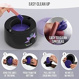 Tress Wellness Wax Warmer Silicone Liner - Easy to Clean with 2x Silicone Spatulas Compatible with 16oz Electric Waxing Kit