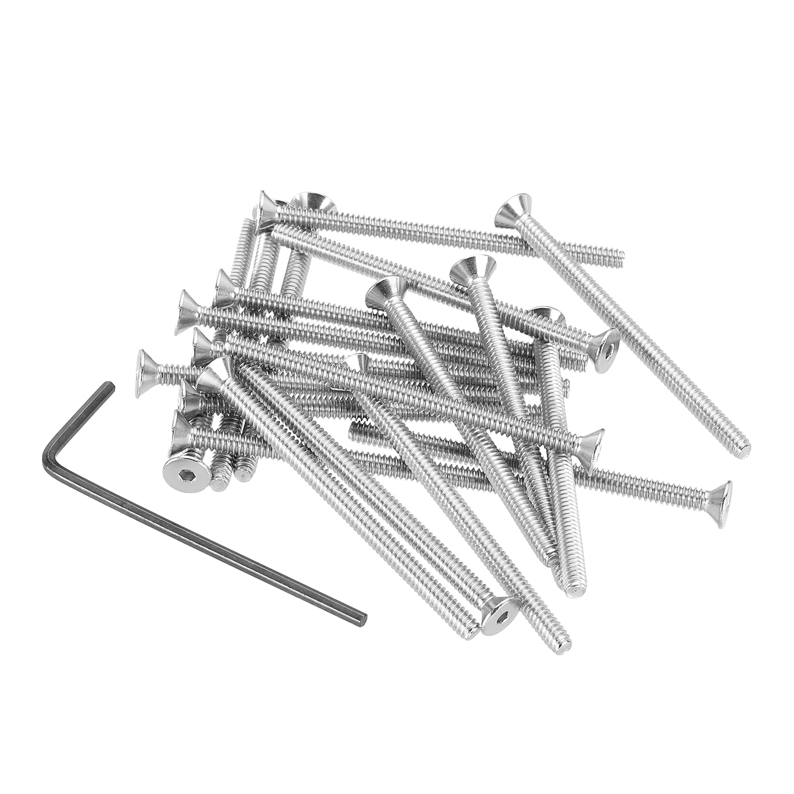 PATIKIL #4-40 x 1-3/4" Flat Head Socket Cap Screws, 20Pcs Countersunk Bolts Head Machine Screws 304 Stainless Steel (18-8) UNC Socket Drive Bolt Fasteners for Industry Machinery Household