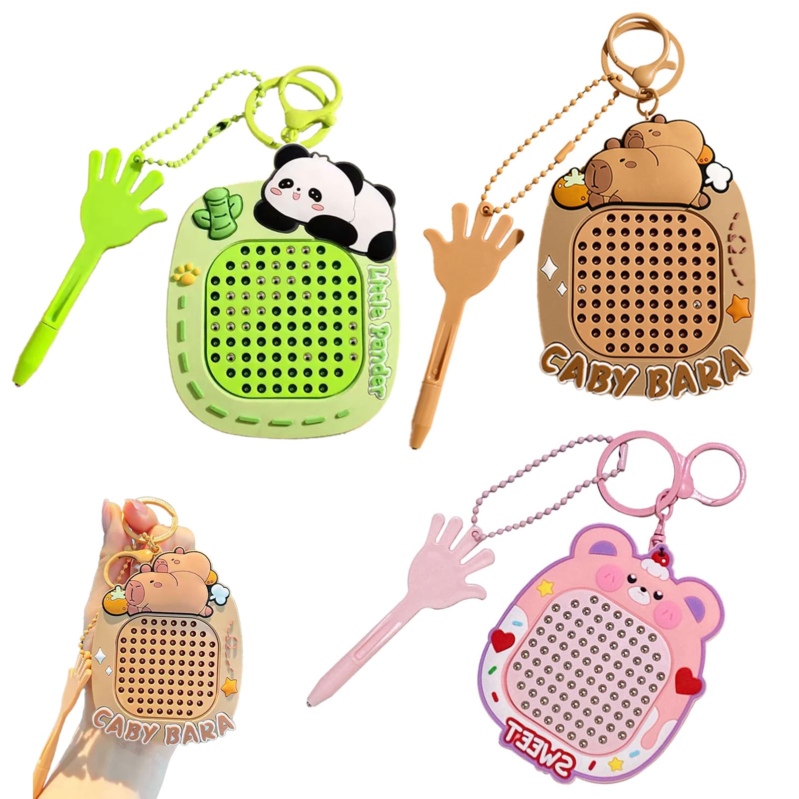 3PCS Fidget Keyring Set including Magnetic Drawing Board & Maze Puzzle