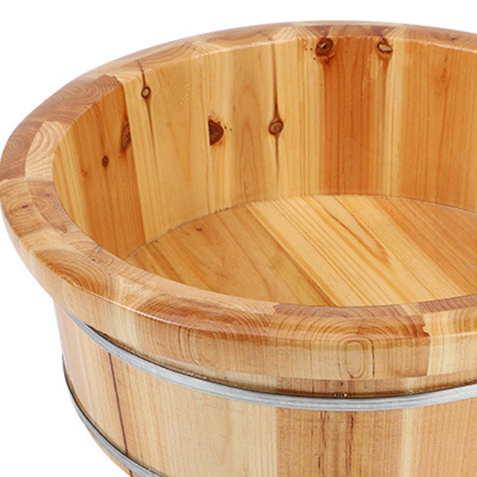 Vasca idromassaggio in legno per pediluvio, realizzata a mano, per la cura naturale dei piedi, riutilizzabile, 16 x 44 cm, B