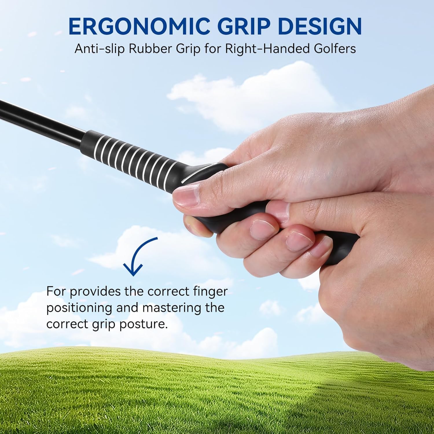 HoldOneLight Golf-Schwungtrainer, Golf-Grifftrainer zum Aufwärmen, Trainingshilfe mit Einstellbarer Geschwindigkeit für Rechtshänder, Golf-Schwunghilfe mit ergonomischem Griff, für den Innenbereich