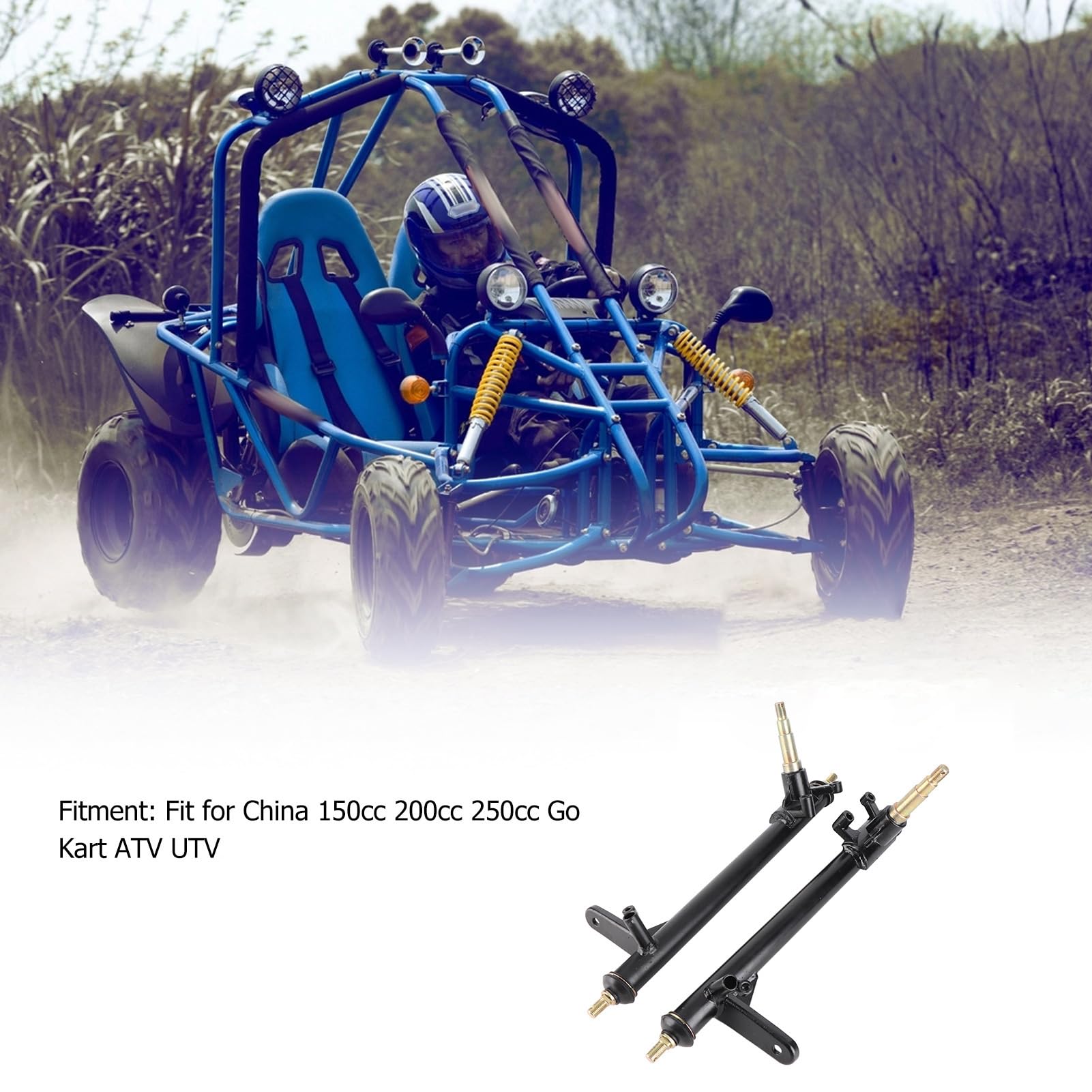 POENVFPO 420mm Amortyzator Układu Kierowniczego Wrzeciono Zwrotnicy Stop Metali wał Kierownicy Gokart 1 para dla ATV UTV Quad Zamiennik dla Kandi