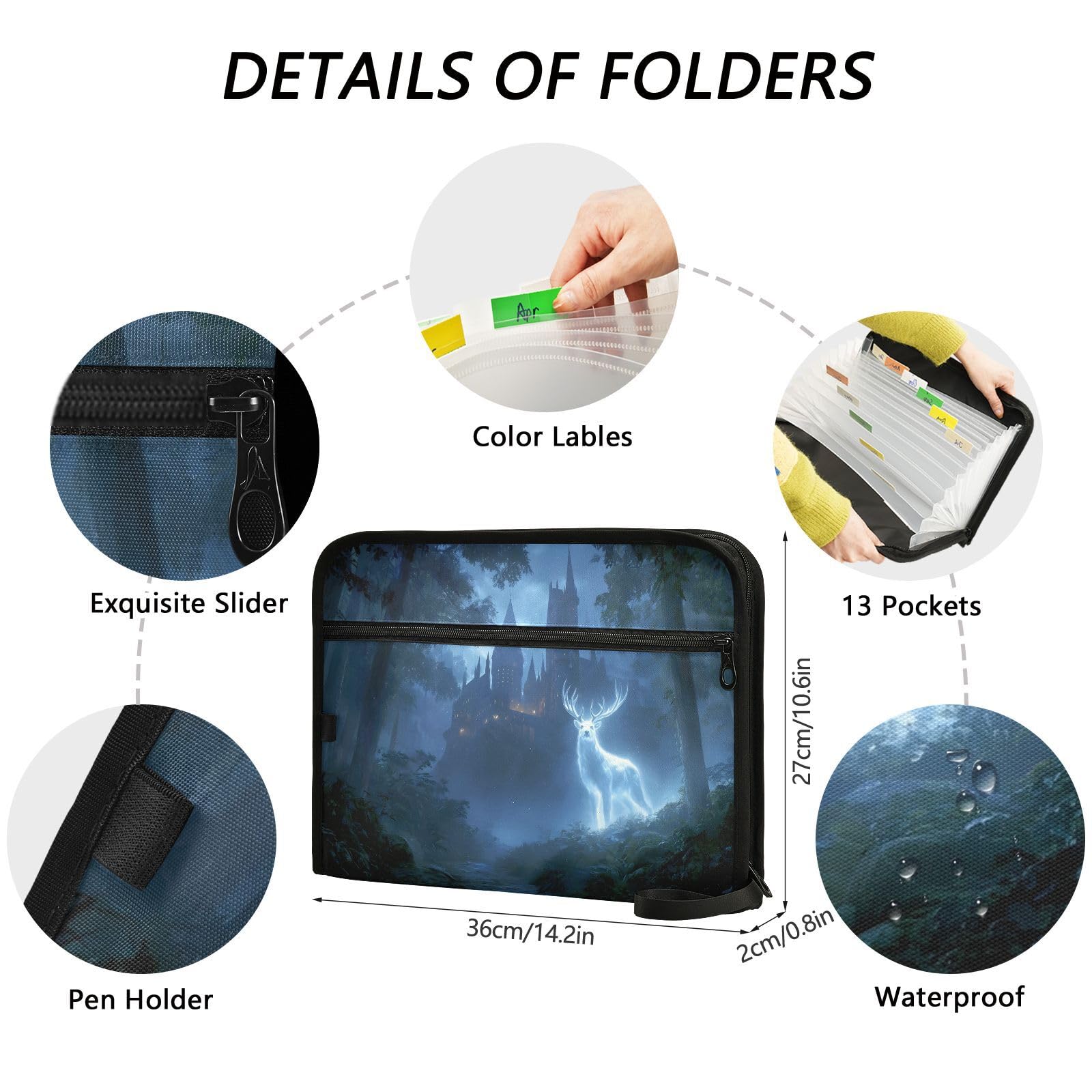 Amazon.com : KYZSXZ Expanding Accordion File Folder Surreal Deer