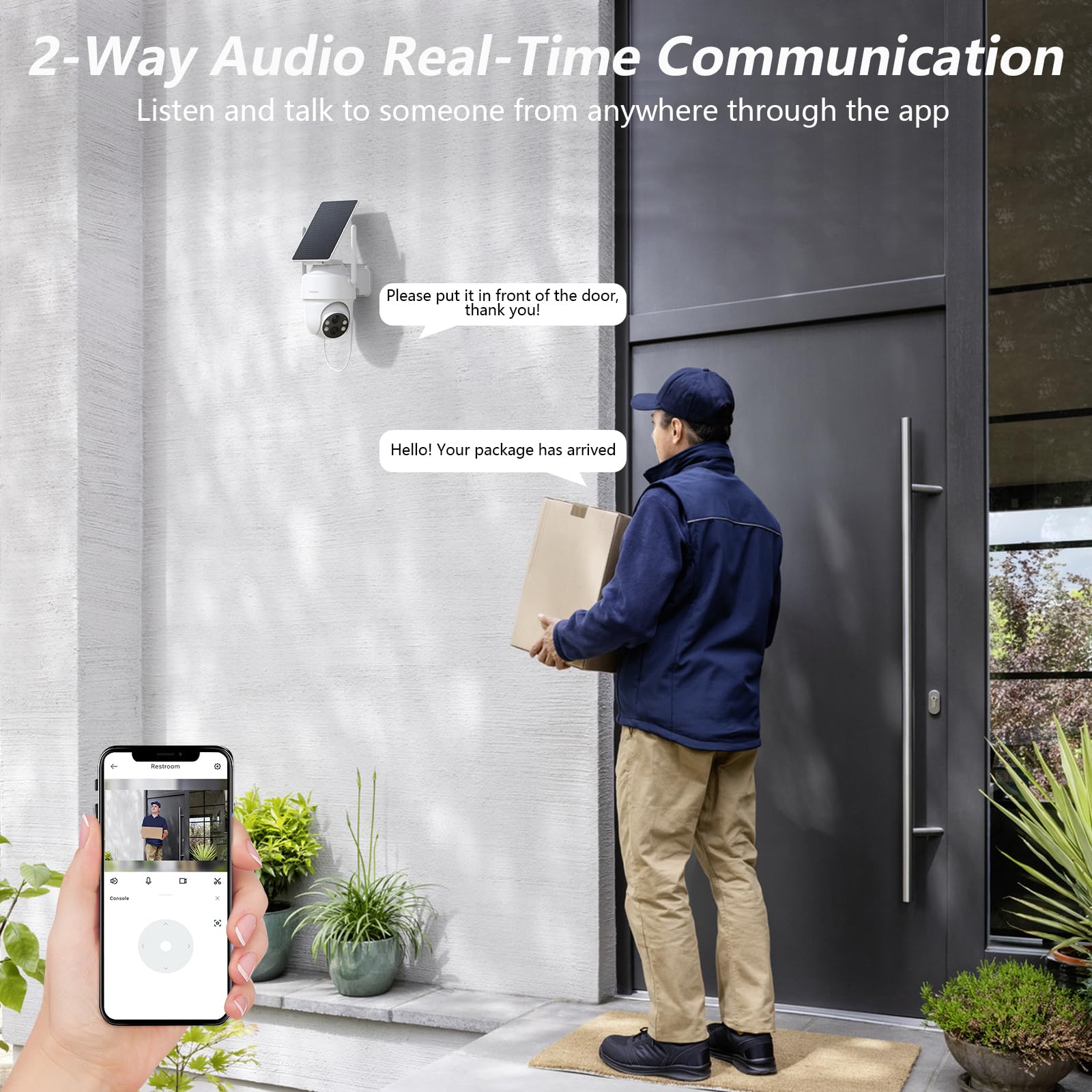 GALAYOU 2K Telecamera Wi-Fi Esterno con Pannello Solare-Videocamra Sorveglianza Esterno Wifi Batteria Wireless con Visione Notturna a Colori, Sensore PIR, Compatibile con Alexa R1 (2)
