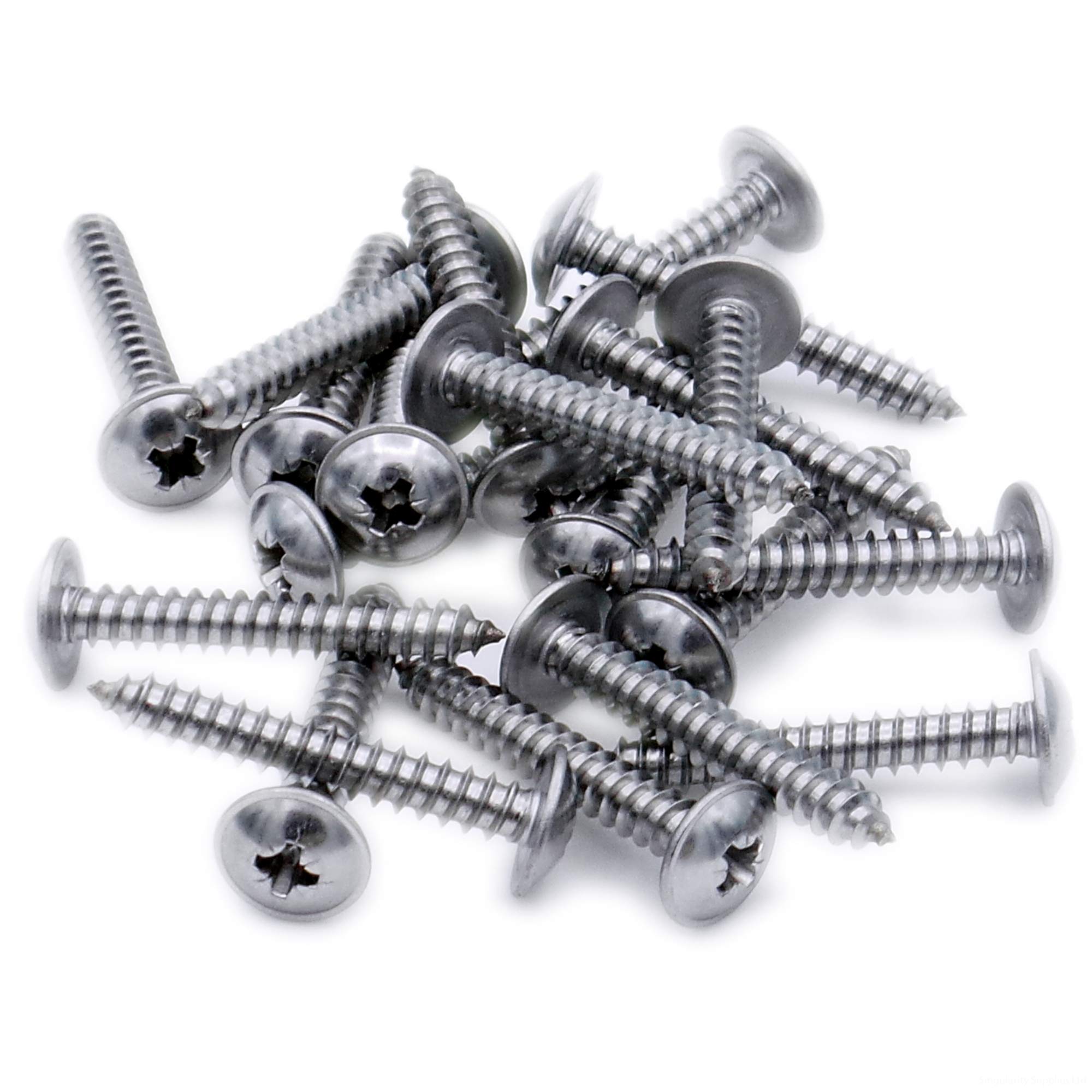 Singularity Supplies No.8 X 0.625 (4.2Mm X 16Mm) Pozi Flanged Self-Tapping Screw - Stainless Steel (A2) (Pack Of 20)