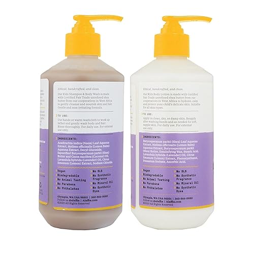 Miniatura 3 de Alaffia Champú y gel de baño para bebés y niños (16 onzas) y loción corporal (16 onzas), esenciales de baño diarios suaves para pieles delicadas y