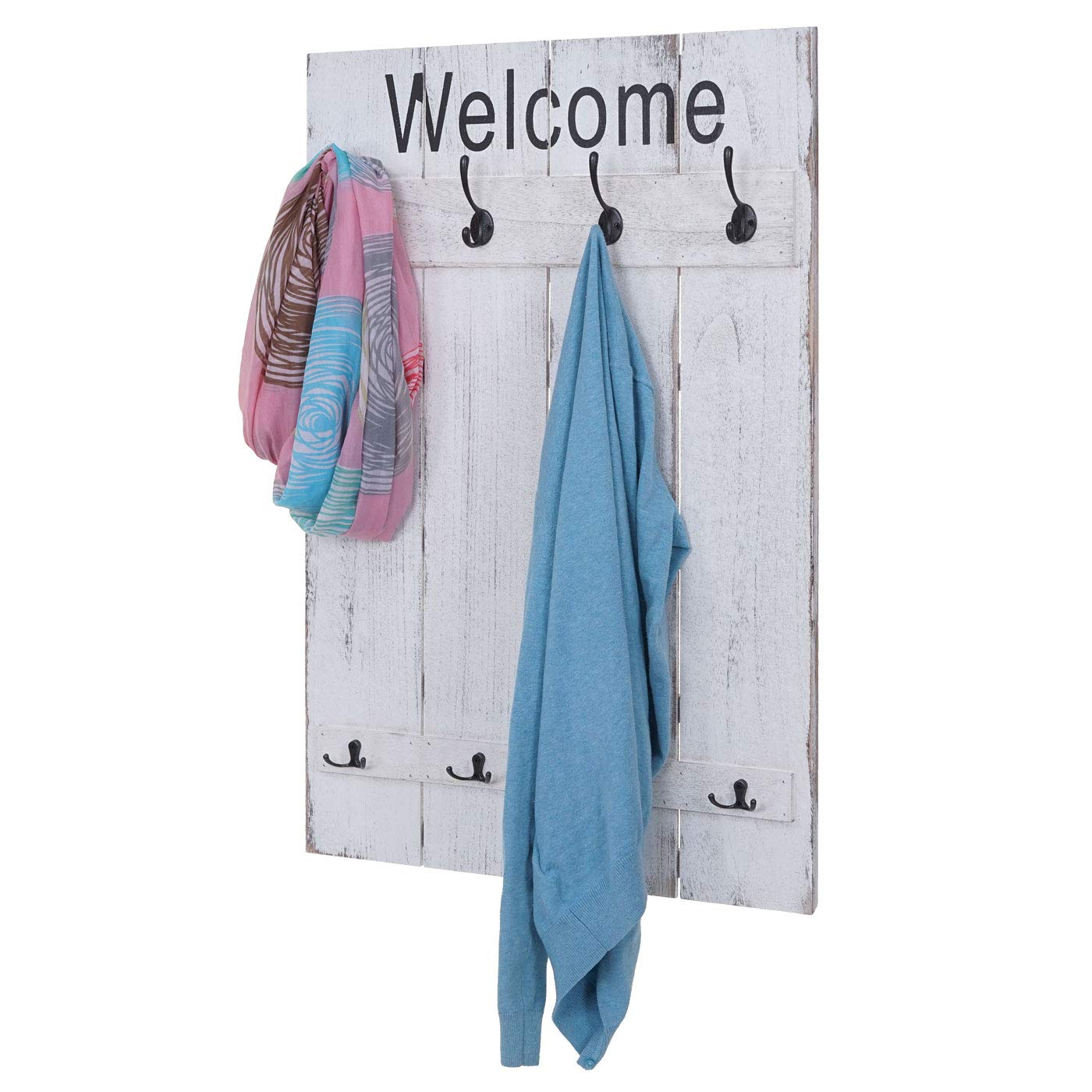Mendler Wandgarderobe HWC-C89AM Welcome 91x60cm - weiß, shabby | Garderobe, Garderobenpaneel, Shabby-Look, Vintage